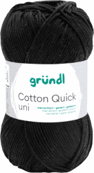 Gründl Wolle Cotton Quick uni - dünne Wolle zum Häkeln - Strickgarn - Häkelgarn - Glänzend und hautfreundlich - 100% Baumwolle - 1 Knäuel 50 g / 125 m - Nadelstärke 3-4 - Schwarz Schwarz 1 x 50g Angebot bei HelloDeals
