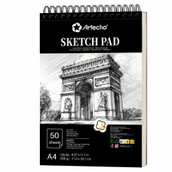 Artecho Skizzenbuch A4, 50 Blatt, 200 g/m² Zeichenblock & Malblock für Illustration, Porträt & Skizzen, mit Spiralbindung für Künstler, 100 Seiten Angebot bei HelloDeals