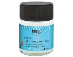 KREUL 79402 - Acryl Seidenglanzlack, seidenglänzend transparent,50 ml Glas, auf Wasserbasis, Schutz- und Überzugslack für durchgetrocknete Aufmalungen, bedingt witterungsbeständig, speichelecht Angebot bei HelloDeals