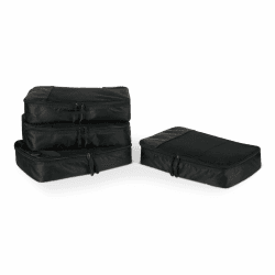 Amazon Essentials 4-teiliges Packwürfel-Reisezubehörset, Gepäckorganizer mit Doppelreißverschluss, Netzoberseite, 100% Polyester, mittelgroß, schwarz (früher Amazon Basics) 4 x Mittel Schwarz Angebot bei HelloDeals