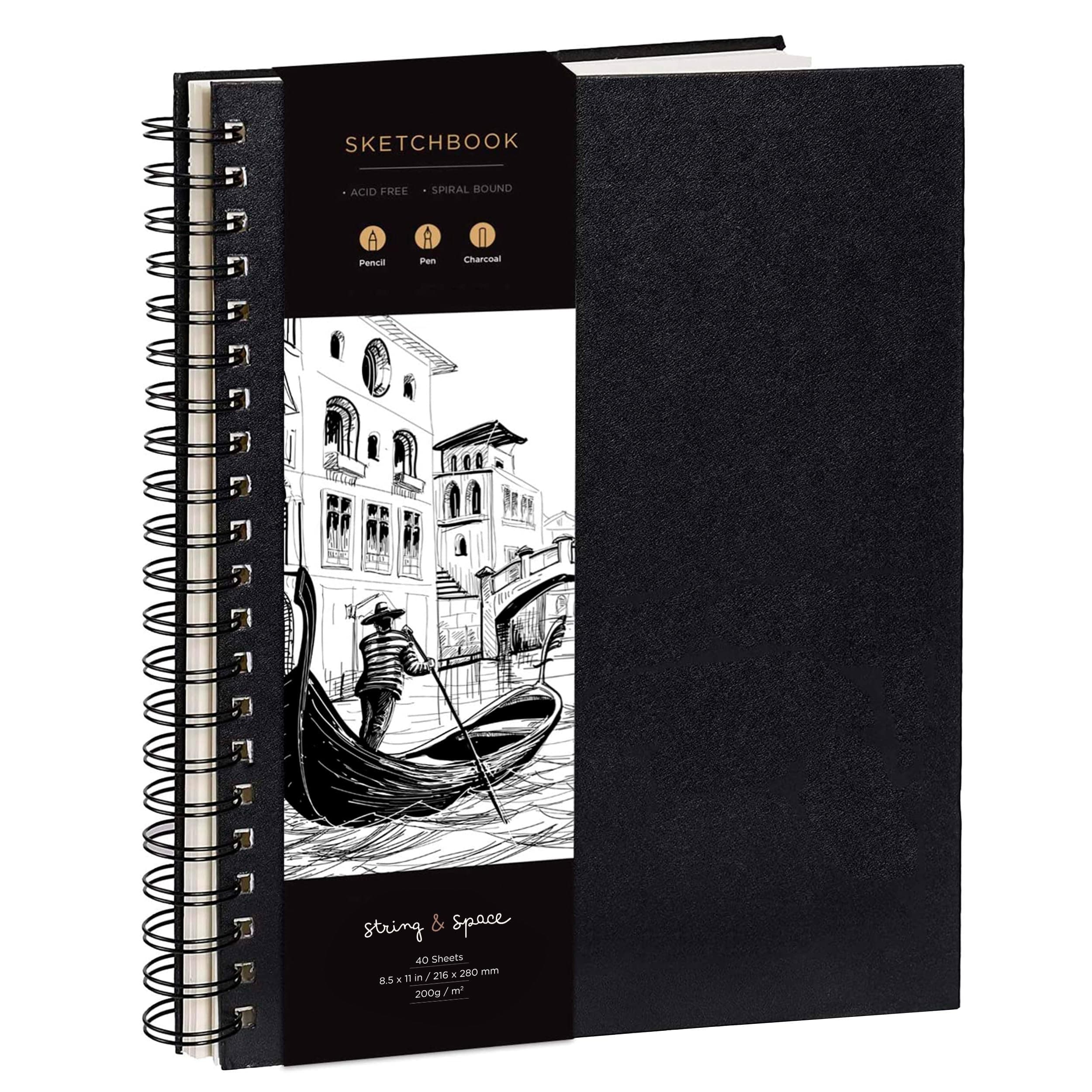 Skizzenbuch für Künstler, gebunden, DIN A4 – sehr festes Papier, 200 g/m² – großes, spiralgebundenes, für Kinder und Profis für Zeichnungen und Skizzen – 21 cm x 29 cm, 40 Bögen / 80 Seiten A4 - 21 x 29cm Angebot bei HelloDeals