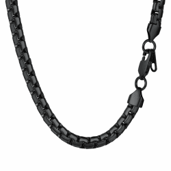 PROSTEEL Herren Halskette hochwertig Edelstahl Platte Venezianierkette Erbskette 2MM/4MM/6MM/8MM breit Kette mit Karabinerverschluss für Männer Jungen, Länge 46-76CM wählbar 6mm-schwarz 51.0 Zentimeter Angebot bei HelloDeals