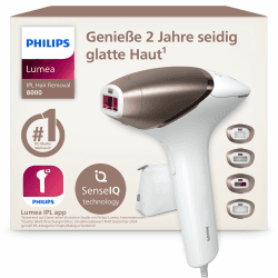 Philips Lumea IPL 8000 Series - IPL Geräte Haarentfernung für bis zu 2 Jahre seidig-glatte Haut¹ mit 4 Aufsätzen für Körper & Gesicht, kabellos, Alternative zur Laser-Haarentfernung (BRI948/00) Angebot bei HelloDeals