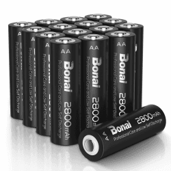 BONAI 16er Pack AA Akku 2800mAh, NI-MH Mignon Batterien 1,2V, Hohe Kapazität & Geringe Selbstentladung, Wiederaufladbare Batterien AA für Kameras, Spielzeug, Fernbedienung AA (16 Pack) Angebot bei HelloDeals
