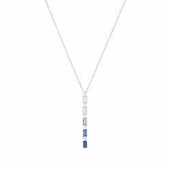s.Oliver Kette mit Anhänger aus 925 Sterling Silber für Damen, Halsschmuck, mit Zirkonia synth., Kommt in Schmuck Geschenk Box BARREN BLAU Angebot bei HelloDeals