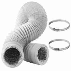 Abluftschlauch Ø100mm Länge 3 m,PVC Alurohr Schlauch,Lüftungsschlauch,mit 2 Schlauchschelle Edelstahl,Für mobile Klimaanlagen, Abluftventilatoren und LüftungskanalSysteme (3m*100mm -Weiß) Angebot bei HelloDeals