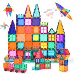Katiago Magnetische Bausteine 100Pcs für Kinder ab 3+ Jahre Starke Magnet Montessori Spielzeug Kinder STEM-Lernspielzeug-Geschenk zur Förderung der Kreativität für Jungen Mädchen (100 pcs) Angebot bei HelloDeals