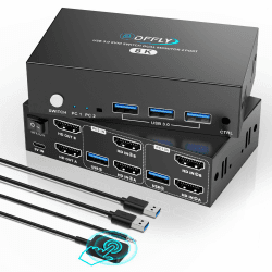 HDMI KVM Switch 2 PC 2 Monitor 8K@60 Hz 4K@120Hz, KVM Switch für 2 Computer Teilen 2 Monitor und 4 USB Geräte mit 2 USB 3.0 Kabeln und Desktop-Controller 8K HDMI 2 PC 2 Monitor Angebot bei HelloDeals