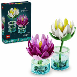 LEGO Botanicals Seerosen - Kunstblumen Set mit 2 künstlichen Topfpflanzen in transparenten Vasen - DIY Kinderzimmer Deko - Geschenk für Mädchen ab 9 Jahren & Erwachsene Blumenliebhaber - 11511 Angebot bei HelloDeals