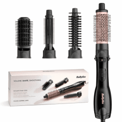 BaByliss Smooth Finish 1200 – 4‑in‑1 Warmluftbürste zum Trocknen, Formen, Glätten & Volumenstyling, Ionen‑ & Keramiktechnologie, 4 Aufsätze, 1200W, Schwarz/Pink, AS122E Angebot bei HelloDeals