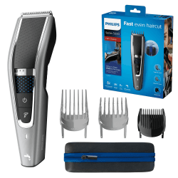 Philips Hair Clipper Series 5000, Haarschneider mit Trim-n-Flow-Pro-Technologie, 28 Längeneinstellungen, 90 Min Akkubetrieb mit 1 Std Ladezeit, Schneller, gleichmäßiger Haarschnitt (Modell HC5650/15) 3 Kämme und 1 Zub Angebot bei HelloDeals