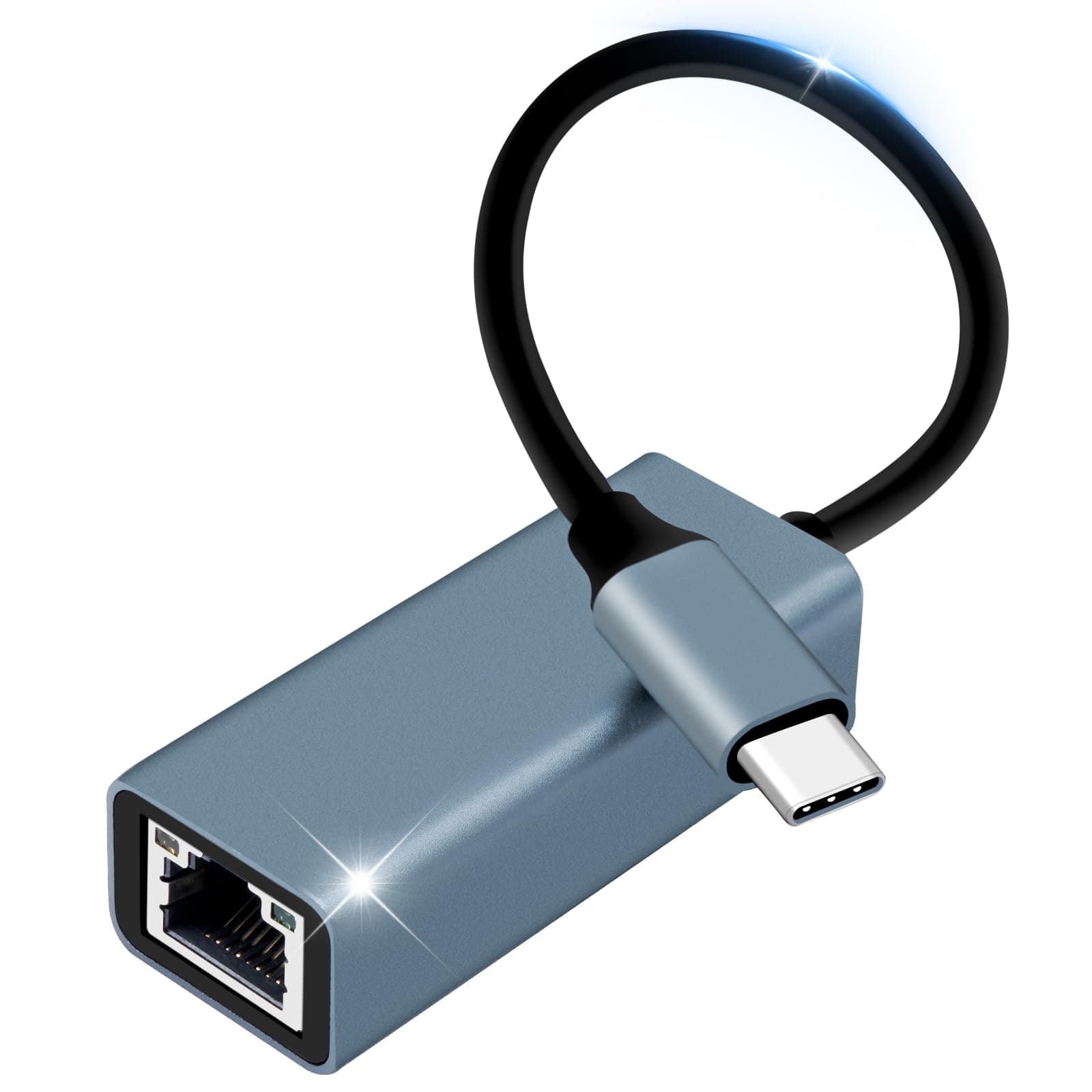 YIIFELL USB C auf Ethernet Adapter, 1000Mbps USB C LAN Adapter USB C auf RJ45 Ethernet LAN Netzwerkadapter Kompatibel für iPhone 15 Pro, iPad Pro/Air, MacBook Pro/MacBook Air, Galaxy S24 Angebot bei HelloDeals