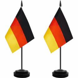 YESAH 2er Set Tischflagge Deutschland für WM 2026 Büro Home Deko,14x21cm,Deutsche Tischflaggen mit Kunststoffstange und Sockel,Reißfestes Polyester,Fußball Feier Haushalt Handel Deko Deutschland Tischflaggen Angebot bei HelloDeals