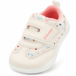 STQ KIDS Barfußschuhe Kinder Weit Zehenraum Leicht Lauflernschuhe Baby Turnschuhe Jungen Mädchen Sneaker Hallenschuhe Draußen 21-29 EU 23 EU Weit Beige Weiß Angebot bei HelloDeals