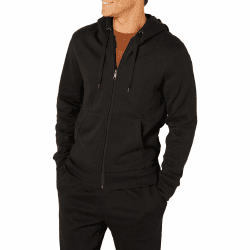 Amazon Essentials Herren Fleece-Kapuzenpulli mit durchgehendem Reißverschluss (erhältlich in den Größen Big & Tall) XXL Schwarz Angebot bei HelloDeals