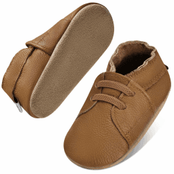 IceUnicorn Krabbelschuhe Baby Jungen Mädchen Lauflernschuhe Baby Weicher Leder Babyhausschuhe Kleinkind Babyschuhe 6-12 Monate Hellbraun Jd Angebot bei HelloDeals