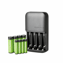 Amazon Basics wiederaufladbar NiMh Batterien, (4 AA & 4 AAA) mit Batterieladegerät für 4 Batterien, EU-Stecker, 8 Stück, Schwarz Batterieladegerät für 4 Batterien Adegerät + 4 AA + 4 AAA Angebot bei HelloDeals
