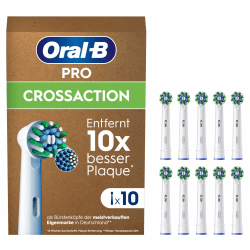 Oral-B Pro Aufsteckbürsten Cross Action, Weiß, 10 Stück - Original Zahnbürstenaufsatz für Elektrische Zahnbürste, Überlegene Zahnreinigung, Zahnbürstenköpfe mit X-Borsten Weiß 10 Stück Angebot bei HelloDeals