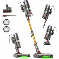 FAMIVAC Staubsauger mit Kabel, 65KPa & 600W Konstante Saugkraft, Staubsauger Beutellos mit Matratzenbürste, 7m Kabel, Selbststehend, Anti-Tangle-Bürste, 1,5L Behälter für Hartböden Teppiche Tierhaare Gelb Angebot bei HelloDeals