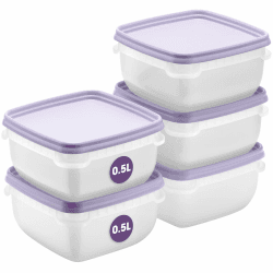 SmartStore Frischhaltedosen mit Deckel und Kühlschrank Organizer 0.5L 5er Set | Geeignet für Kühlschrank und Gefrierschrank | BPA freie meal prep boxen | Gefrierbox Set Angebot bei HelloDeals