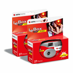 AGFA Photo 601020 LeBox Flash, Einwegkamera, 27 Fotos, optisches Objektiv 31 mm, Grau und Rot, 2er Flash Pack of 2 Angebot bei HelloDeals