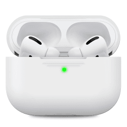 AHASTYLE Silikon Hülle für Airpods Pro Schutzhülle und Haut Case für AirPods Pro 1st/2nd Generation [Front-LED Sichtbar] [Kabelloses Laden] Kompatibel mit Airpods Pro 2019 Airpods Pro, sans Mousqueton A-Weiß Angebot bei HelloDeals