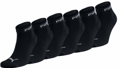 PUMA Unisex Sportsocken Quarter 6er Pack – Statement Edition, kurze Socken für Sport & Alltag, Damen & Herren 35-38 Schwarz Angebot bei HelloDeals