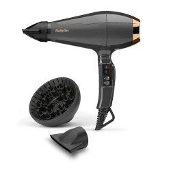 BaByliss Italian Air Pro Föhn mit Diffusor – Hergestellt in Italien, 2200W Hochleistungs-Haarföhn, Ionen Anti-Frizz-Technologie, 2 Temperatur- und 2 Geschwindigkeitsstufen, Schwarz, 6719DE Single Angebot bei HelloDeals