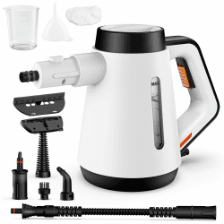Fippesax Handheld Dampfreiniger, 400ml Druck Mehrzweck-Dampfreiniger mit 9-teiligem Zubehör (Weiß) Angebot bei HelloDeals