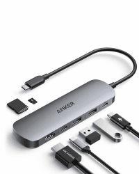 Anker 7-in-1 USB-C Hub mit 4K@60Hz HDMI, 85W Power Delivery, USB-A/C-3.0-Ports und SD/microSD-Kartenleser für USB-C Geräte (ohne Netzteil) 1 HDMI Angebot bei HelloDeals