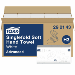 Tork weiche Zickzack Papierhandtücher Advanced 290143 - H3 Falthandtücher für Papierhandtuchspender - saugfähig und reißfest, 2-lagig, weiß - 15 x 250 Tücher Weiß Klein Angebot bei HelloDeals