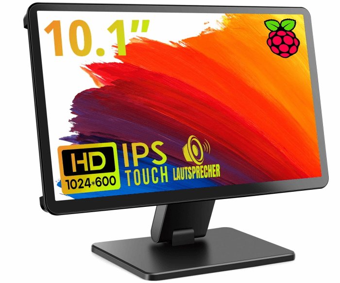 ROADOM 10,1" Touchscreen Monitor mit Gehäuse für Raspberry Pi 5/4/3/Zero, IPS FHD 1024×600, Responsive Touch, Dual integrierte Lautsprecher, HDMI-Eingang, vielseitiger Ständer 10,1 Zoll Angebot bei HelloDeals
