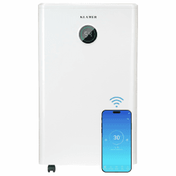 KLAMER Luftentfeuchter elektrisch 25L in 24h mit 5,5L Tank – Leiser, energieeffizienter Raumentfeuchter mit Smart Sensor, Timer & Wäschemodus – Gegen Schimmel, Feuchtigkeit & Kondenswasser 25L - 80m² mit Wifi Angebot bei HelloDeals