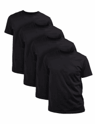 Basic Treasure 4-Pack T-Shirts für Herren 100% Baumwolle, T-Shirt Männer, Tshirt Herren - M, L, XL, 2XL oder 3XL XL Schwarz Angebot bei HelloDeals
