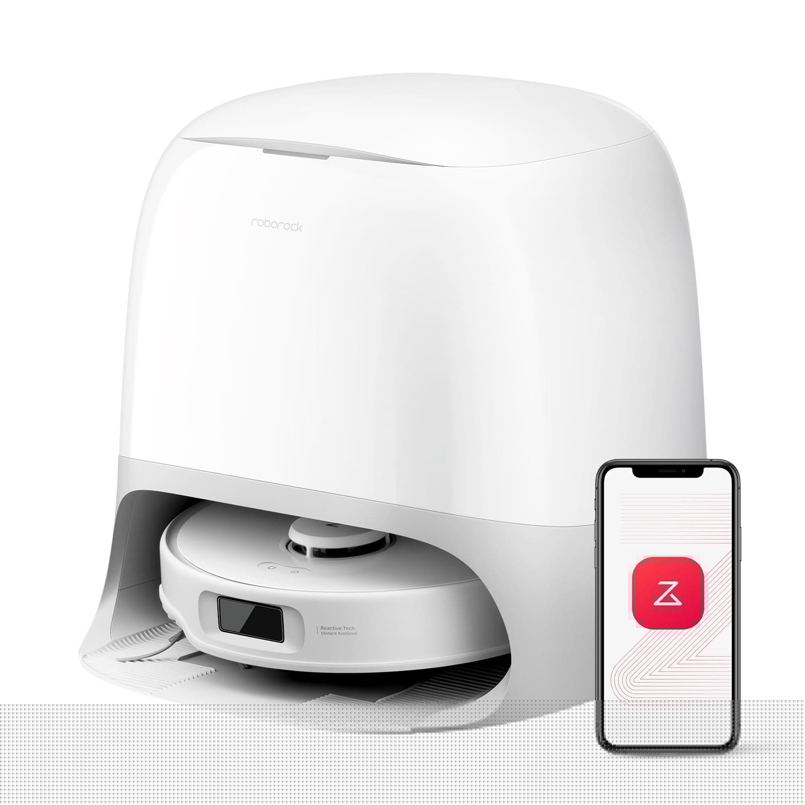 roborock Qrevo Curv S5X Saugroboter mit Saugleistung von 18.500 Pa, Dual Anti-Tangle-System, 75°C Heißwasser-Moppwäsche, Intelligente Schmutzerkennung, All-in-One-Dock (Weiß) (Generalüberholt) Angebot bei HelloDeals