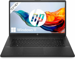 HP Laptop mit 17,3" HD+ Display, Intel Celeron N4500120, 8 GB DDR4 RAM | 256 GB SSD, Intel UHD-Grafik, Windows 11, QWERTZ Tastatur, Schwarz Intel Celeron N4120 2025 Schwarz Angebot bei HelloDeals