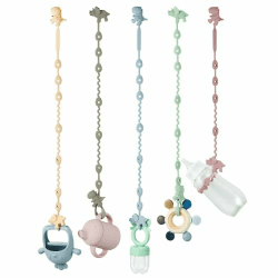 PandaEar 5er Pack Schnullerkette Silikon, Cup Catcher Baby, Kinderwagen Spielzeug Kette Befestigung, Dinosaurier Baby Spielzeug sicherheitsgurte für Beißring, Hochstühle Angebot bei HelloDeals
