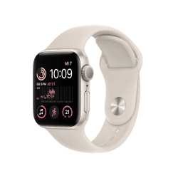 Apple Watch SE (2. Generation) (GPS, 40mm) - Aluminiumgehäuse Polarstern mit Sportarmband Polarstern - Regular (Generalüberholt) Angebot bei HelloDeals