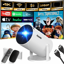 4K Mini Beamer 2026 Neueste Wi-Fi 6 Bluetooth Projektor mit Eingebauten Apps 1080P Auflösung HiFi Lautsprecher Auto Screen Keystone Lower Noise Ultra Short Throw für Große Szene,Weiß Angebot bei HelloDeals