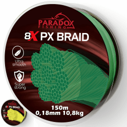 Paradox Fishing 8X PX geflochtene Angelschnur I 0,07mm-0,28mm 150m/500m – Angelschnur geflochten- eng geflochten – perfekt zum Spinnfischen Tarngrün 150M - 0,18mm - 10,8kg Angebot bei HelloDeals