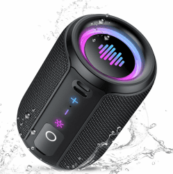 Bluetooth Lautsprecher, Kleine Musikbox Bluetooth 5.4, 15W Kraftvoller Bass, mit 12 Stunden Akkulaufzeit, TWS Stereo-Surround, IPX7 Wasserdicht, Outdoor Lautsprecher für Sport/Party/Reisen schwarz Angebot bei HelloDeals