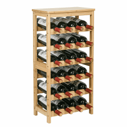 VASMIA Weinregal aus Bambus für 24 Flaschen, Flaschenregal mit 6 Etagen für Keller,Küche, Bar, Esszimmer, Flaschenhalter Holz mit Tischplatte 41 x 24 x 81 cm,Natürlich 6 Ebenen Natürliche Angebot bei HelloDeals