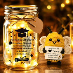 Johiux Bestandene Prüfung Geschenk,Glücksbringer Bachelor Abitur 2026 Geschenke,LED Flaschenlicht mit Positiver Kartoffel Bien Geldgeschenke Verpackung Graduation Gift.Pocket Hug Positive Biene. Angebot bei HelloDeals