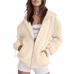 Generisch Sweatjacke Damen Kapuzenpullover Langarm Reißverschluss Pullover Fleecejacke Sport Sweatshirt Jacke Zipper Hoodie A02 WH1 M Angebot bei HelloDeals