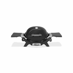 Weber Q 1200N Gasgrill mit Seitentischen/Kompakter Grill, Porzellanemaillierte Grillroste aus Gusseisen, Integriertes Deckelthermometer, Hochleistungsbrenner, 1290 cm² Grillfläche, Midnight Black Angebot bei HelloDeals