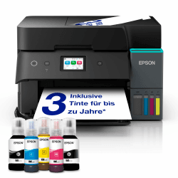 Epson EcoTank ET-4950 Tintentankdrucker | fürs Das Home Office | WLAN & Ethernet | A4 | (Duplex-) Druck, Scannen, Kopieren, Faxen | 6.1 cm Touchscreen | ADF | inkl. Tinte für bis zu 3 Jahre ET-4950 Standard Angebot bei HelloDeals