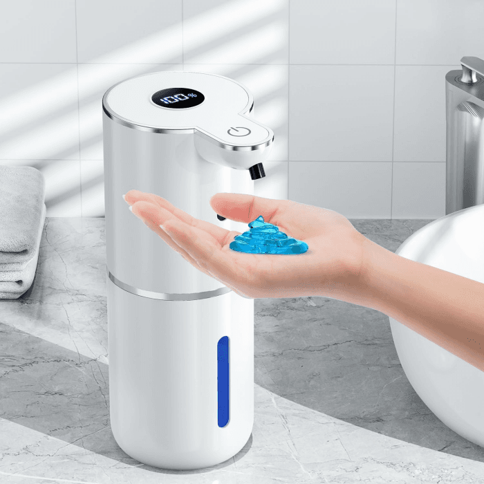 Seifenspender Automatisch mit digitaler Anzeige,380ml Elektrischer Seifenspender mit Sensor,Wandmontage,Berührungslos,USB Wiederaufladbar IPX5 Wasserdicht für Bad,Küche Weiß Flüssigetyp Angebot bei HelloDeals