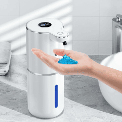 Seifenspender Automatisch mit digitaler Anzeige,380ml Elektrischer Seifenspender mit Sensor,Wandmontage,Berührungslos,USB Wiederaufladbar IPX5 Wasserdicht für Bad,Küche Weiß Flüssigetyp Angebot bei HelloDeals