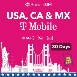 T-Mobile USA/CA/MEX SIM Karte 30 Tage. Unbegrenztes Datenvolumen, Anrufe und SMS für die USA. 5 GB für Kanada und Mexiko. Einfaches Aufladen. Schnelle Aktivierung. SIM - USA & Canada & Mexico - 30 Days Angebot bei HelloDeals