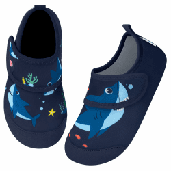 IceUnicorn Kinder Strandschuhe Badeschuhe Wasserschuhe Schwimmschuhe Schnelltrocknende Aquaschuhe für Kinder Beach Pool 22/23 EU Hai Dunkelblau Angebot bei HelloDeals